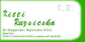 kitti ruzsicska business card